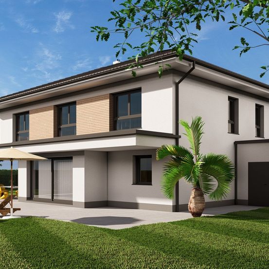 Bild enthält, Architecture, Building, House, Housing, Villa, Grass, Plant, Lawn, Portico