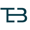 Das Bild zeigt einen stilisierten Großbuchstaben 'E' und 'B' in einer fetten, serifenlosen Schriftart. Der 'E' ist größer und links positioniert, während der 'B' kleiner und rechts ist. Das Design ist einfach und modern, möglicherweise als Logo oder Markenelement verwendet.