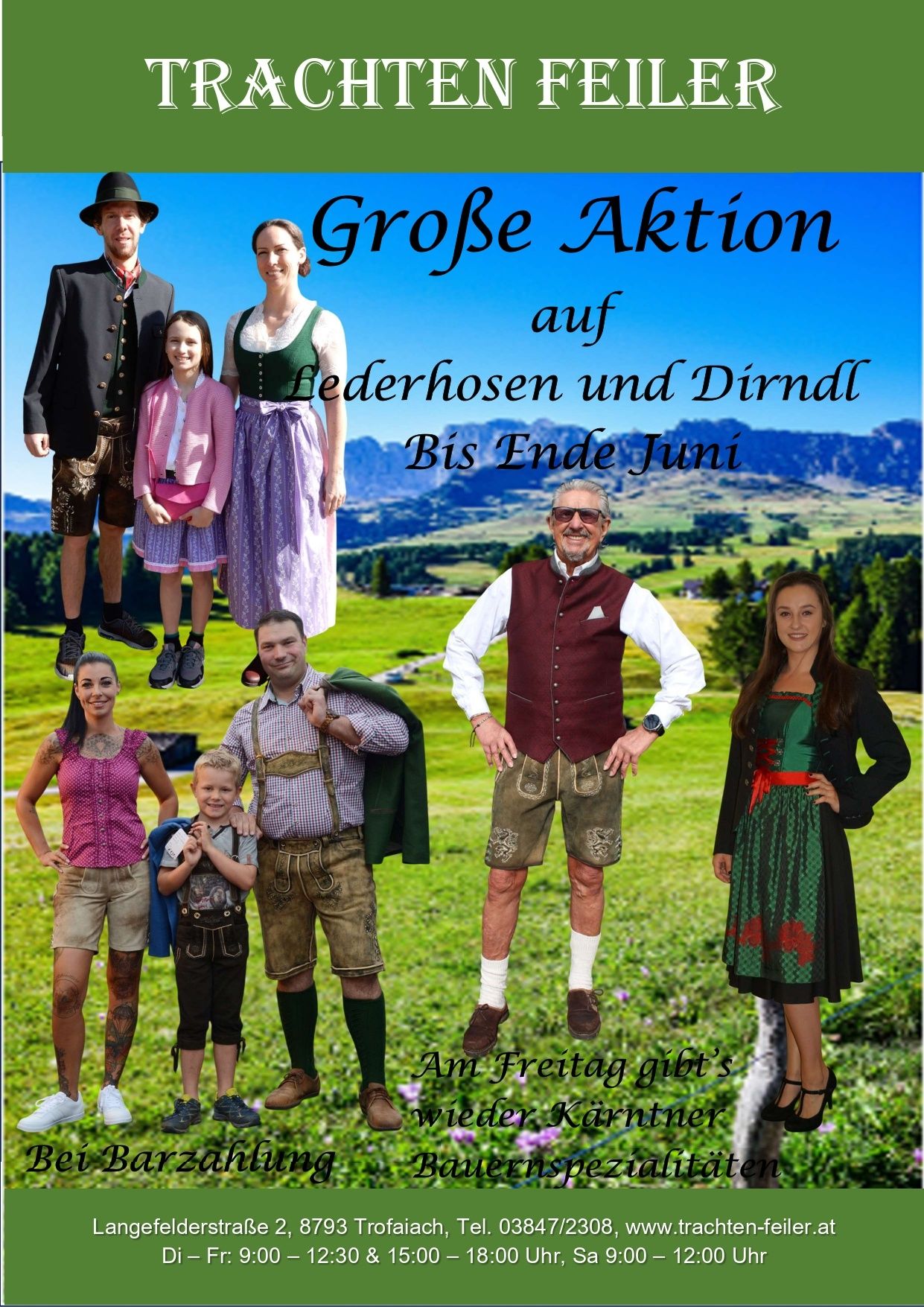 Aktionen auf Lederhosen und Dirndl bei Trachten Feiler