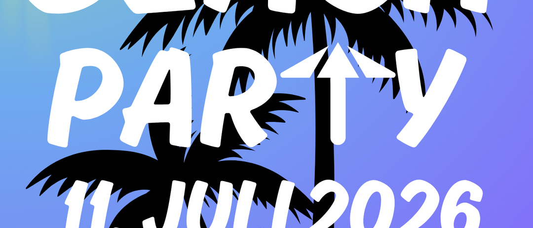 Strandparty am 11. Juli 2026. Gemeindehalle für alle geöffnet. Einlass: 21 Uhr.