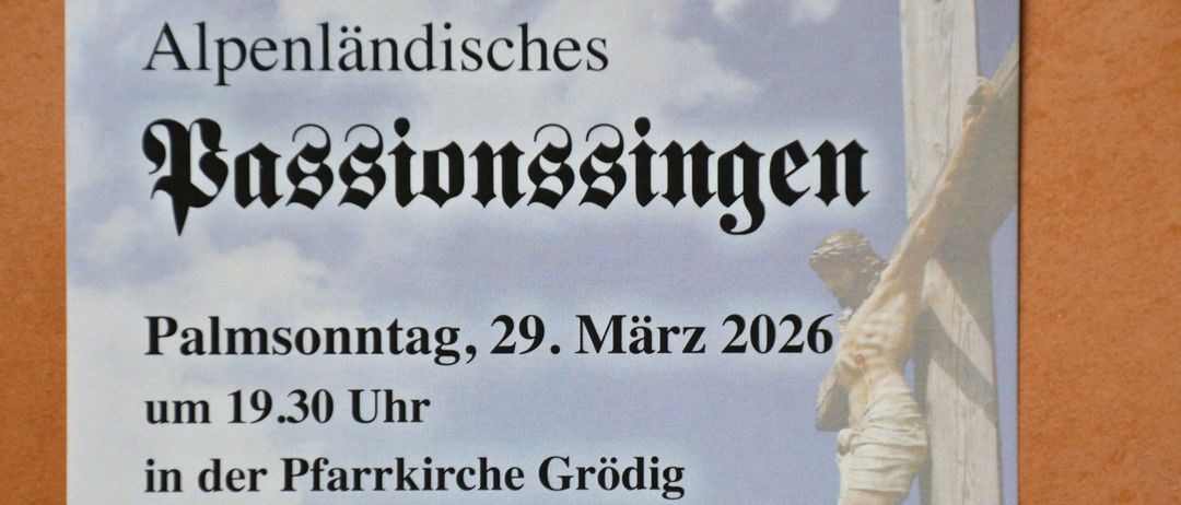 Ein Plakat für die 'Ländischen Sionssinger' Veranstaltung am 29. März 2026 in der Kirche von Grödig.