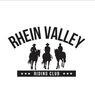 A logo for the Rhein Valley Riding Club with three silhouettes of riders on horseback and stars below the text.