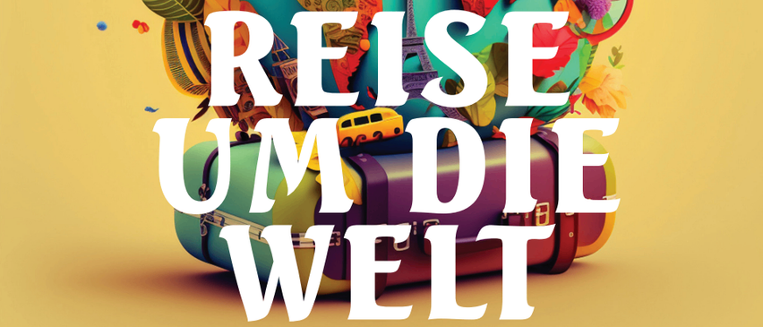 Reise um die Welt-Veranstaltung, Straßengler Halle, am Samstag, 17. Mai 2025 um 17:00 Uhr und Sonntag, 18. Mai 2025 um 11:00 Uhr. Der Eintritt ist eine freiwillige Spende.