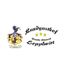 A logo for Landgasthof Sepplwirt by Familie Blumrich, featuring a knight on a horse and three stars.