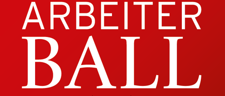 Plakat für den 6. Arbeiterball. Er findet am Samstag, 14.02.2026, ab 20:30 Uhr im Schloss statt. Freier Eintritt. Beinhaltet Polonaise und Mitternachtsimbiss. Musik von A gute Mischung.