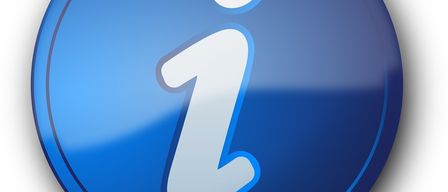 Blaue runde Schaltfläche mit einem weißen Informationssymbol. Das Symbol besteht aus einer vertikalen Linie und einer gebogenen Linie.