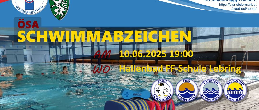 Österreichisches Schwimmereignis im Hallenbad FF Schule. Geplant für den 10. Juni 2025 um 19:00 Uhr. Besuchen Sie den Link für weitere Informationen.