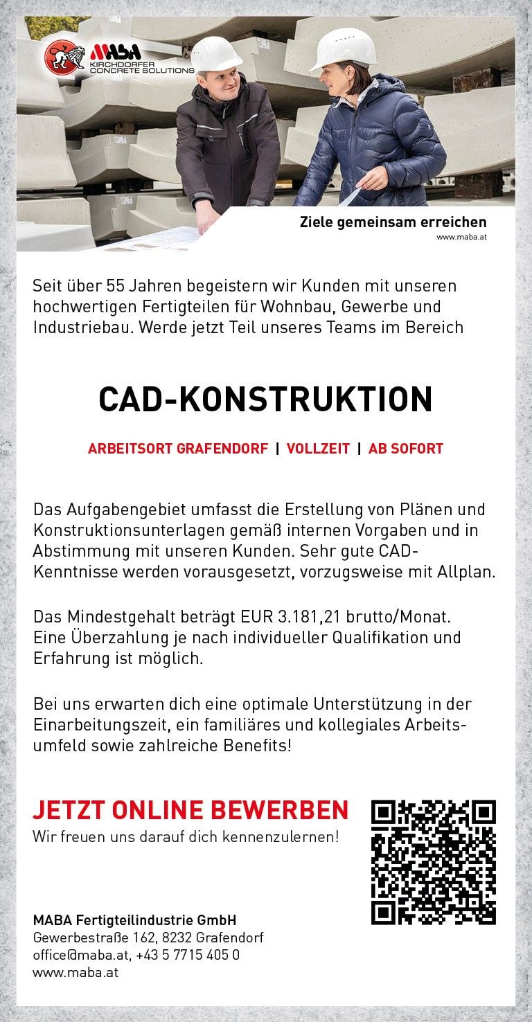 Wir suchen CAD-Konstruktionsexperten für Grafendorf. Vollzeit, sofort möglich. Aufgaben umfassen das Erstellen von Plänen und Konstruktionsunterlagen. Ausgezeichnete CAD-Kenntnisse erforderlich. Das Grundgehalt beträgt EUR 3.181,21, mit Potenzial für mehr je nach Qualifikation. Vorteile beinhalten optimale Unterstützung und ein freundliches Arbeitsumfeld.