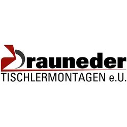 Das Logo für Rauneder Tischlermontagen e.U. zeigt einen stilisierten Buchstaben 'R' mit einer gebogenen Linie und einem Querbalken, gefolgt von dem Wort 'rauneder' in Fettdruck und 'Tischlermontagen e.U.' darunter.