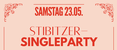 Plakat für eine Singleparty. Amor mit Bogen und Pfeil und Fuchs. Eintrittspreis von 3,50 Euro pro Person.