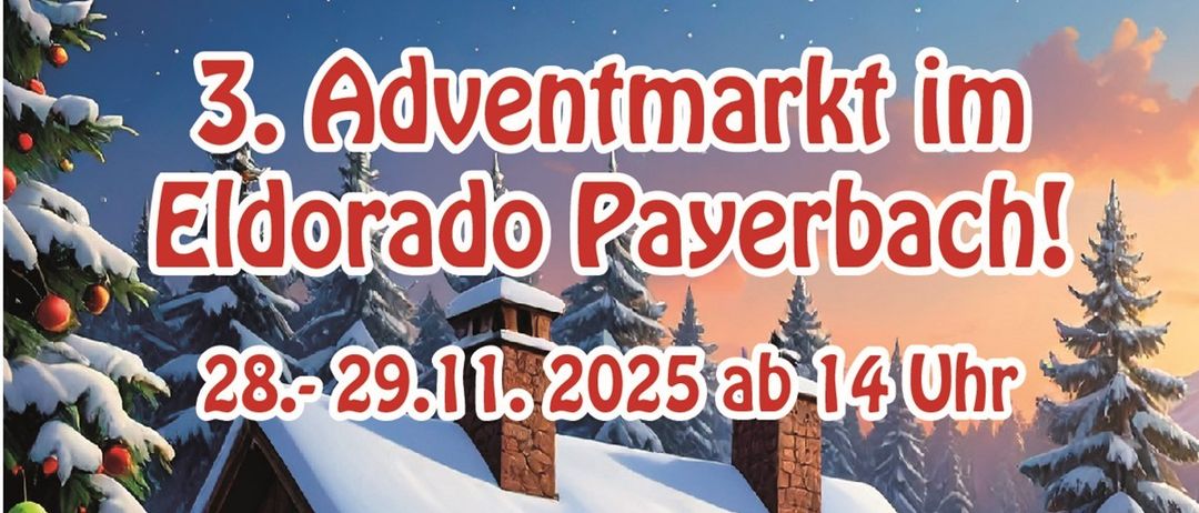 Einladung zu einem Winterevent am 28. und 29. November 2025 mit einem festlich geschmückten Haus, Tennisplatz und verschiedenen Aktivitäten wie Geschenkverpacken und Musik.