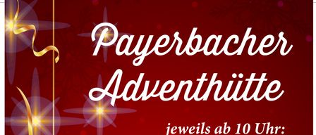 Plakat für Adventfeiern. Sonntags und montags ab 10 Uhr. Besondere Veranstaltungen am Freitag und Mittwoch. Krampus und Nikolo besuchen am Freitag.