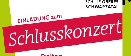 Ein Plakat lädt zum Schlusskonzert am Freitag, 29. Mai 2026 um 17:00 Uhr im Kulturschloss Reichenau ein. Es zeigt die Musikschule des oberen Schwarzatal. Der Eintritt ist frei.