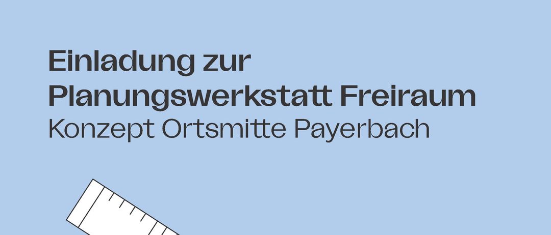 Eine Illustration zeigt eine Person, die an Büromaterial wie einem Lineal, einem gefalteten Büchlein und einer Stiftrolle auf blauem Hintergrund vorbeirennt.