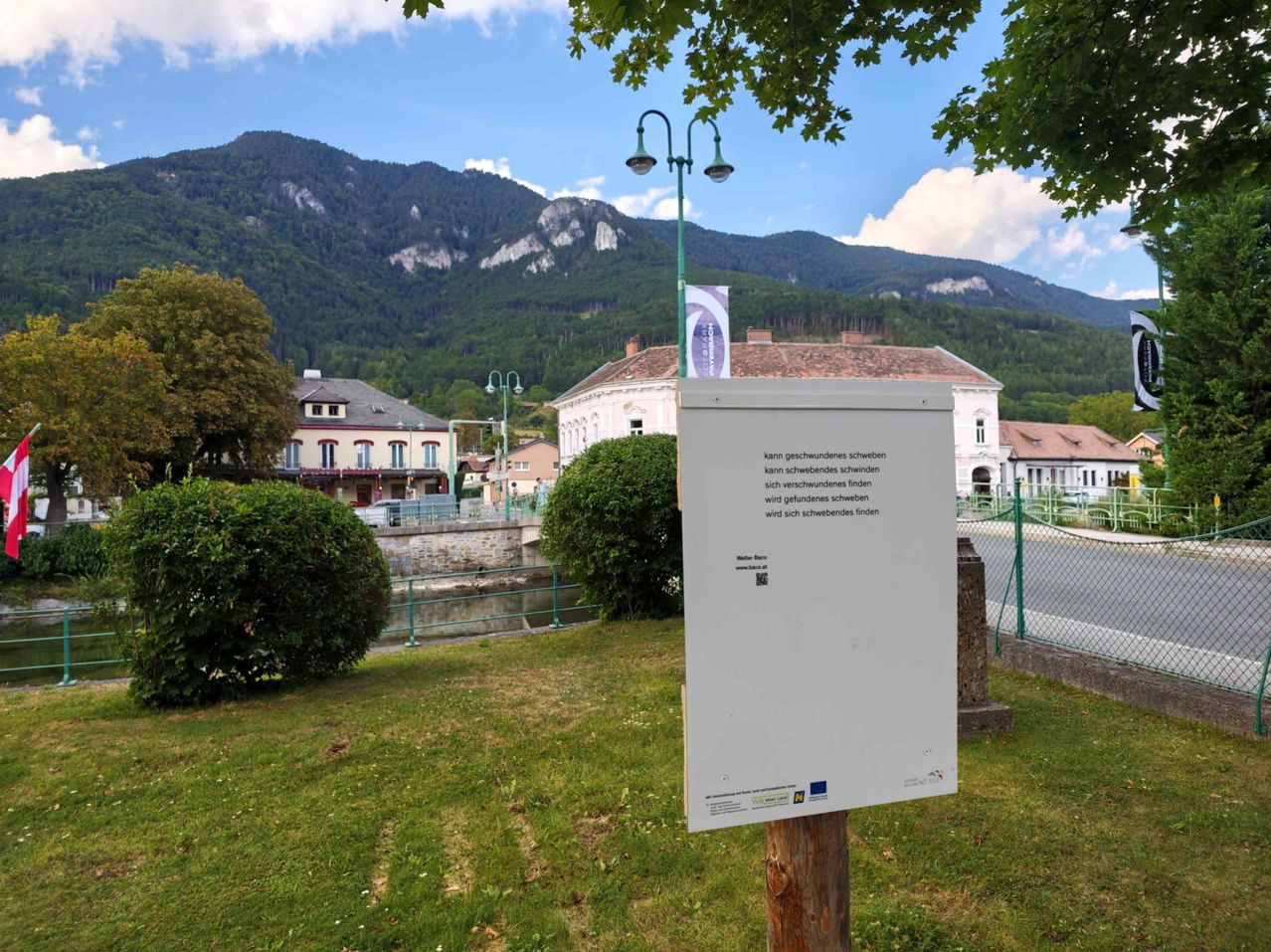 Gedenktafel mit Gedicht in Geras, Niederösterreich