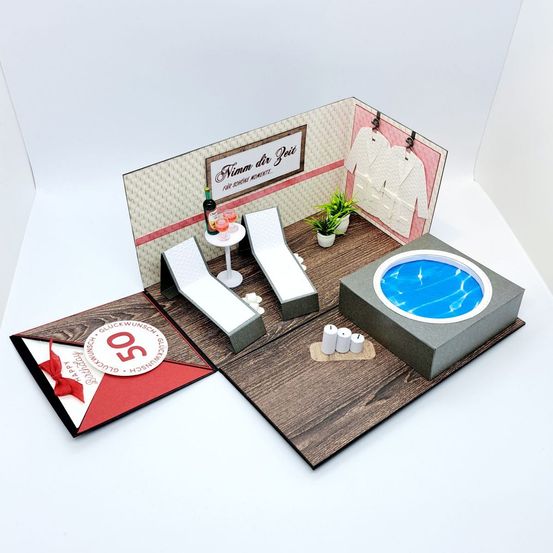 Explosionsbox als Geschenk / Wellnessgutschein