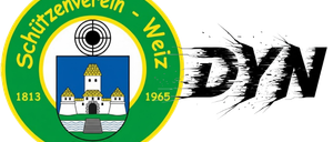 Ein kreisförmiges Emblem zeigt eine Burgsilhouette auf blauem und weißem Hintergrund. Es enthält den Text 'Zenverein - Weiz', das Gründungsjahr '1965' und die Jahre '2018/19'.