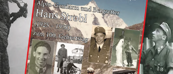 Schwarz-Weiß-Bild einer Collage mit einem Mann in Uniform, der einen Fels erklimmt, ein Motorrad fährt und andere militärische Szenen. Es trägt den Titel 'Karnisch-nostalgisches Bilderbuch Nr. XXVIII'.