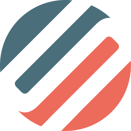 Ein abstraktes Design auf schwarzem Hintergrund zeigt drei gewellte Linien in Grau, Rot und Orange. Die Linien überschneiden sich und überlappen, wodurch ein komplexes Muster entsteht.