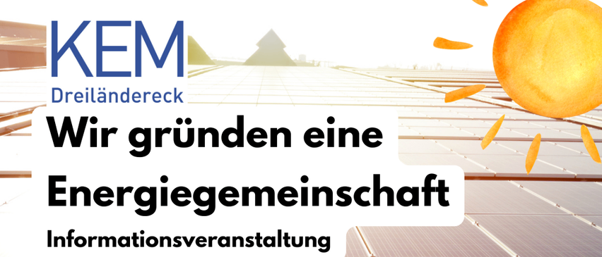 Eine Werbung für eine Informationsveranstaltung zur Gründung einer Energiegenossenschaft. Es zeigt Solarpanels und eine Sonne. Datum: Fr, 09.01.2026, 17:00. Ort: Kult Cafe, Hauptplatz 15, 9184 St. Jakob im Rosental.