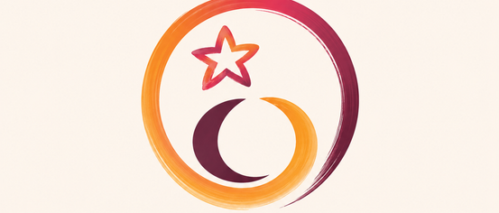 Das Logo zeigt einen Kreis mit einem Stern und Halbmond im Inneren, darunter steht der Name Elisabeth Mahara Sommitsch-Walzl in fettem Druck. Darunter steht 'Praxis für authentische Lebensgestaltung und Systementwicklung.'