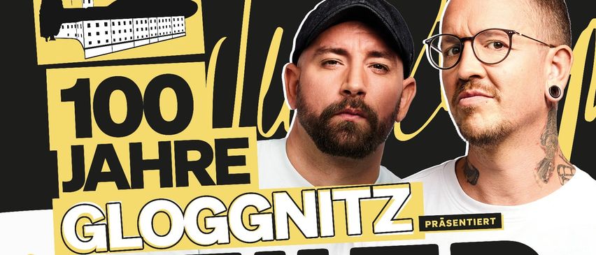 Ein Werbeplakat für ein Musikevent mit Seiler und Speer, präsentiert von Gloggnitzer. Das Poster zeigt zwei bärtige Männer, mit dem Datum '10.06.2026' prominent angezeigt.