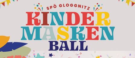 Werbeplakat für einen Unter Masken Ball am 11.01.2026 von 15-18 Uhr. Fünf Kinder posieren mit Konfetti in der Luft.