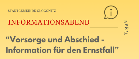 Am 29. April 2026 findet ein Informationsabend über die Begleitung schwerkranker Menschen und die Unterstützung von Angehörigen statt. Beginn ist um 18:00 Uhr.