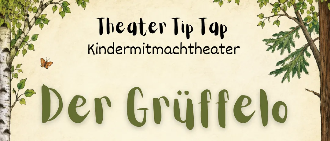 Plakat für eine Kinderveranstaltung mit einer Zeichnung eines Monsters. Die Veranstaltung heißt 'Der Griffelo' und ist für Sonntag, den 18. Oktober 2026, um 15:00 Uhr im Stadtsaal Gloggnitz geplant. Tickets sind ab dem 1. September erhältlich.