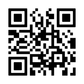 Ein schwarz-weißer QR-Code auf weißem Hintergrund.