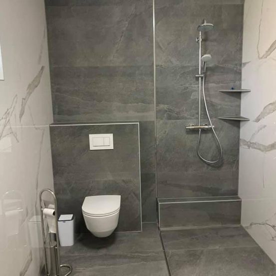 Bild enthält, Indoors, Bathroom, Room, Shower Faucet, Electrical Device, Switch, Shower, Toilet