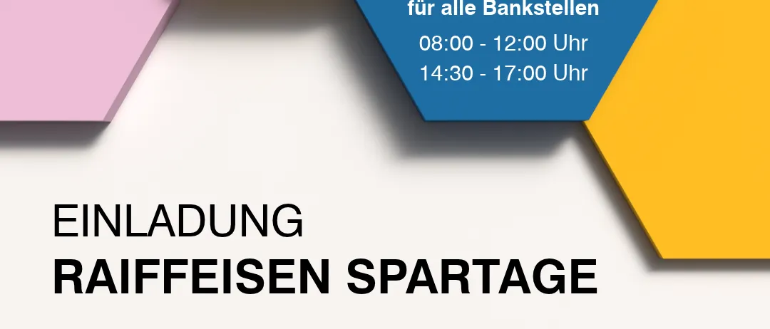 Eine Anzeige für besondere Veranstaltungen der Raiffeisen Bank am 29. und 30. Oktober.