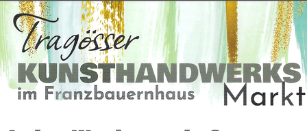 Wochenende & Tag im August bei der Gosser Standwei. Plakat mit goldenem Spritzer und grünem Hintergrund.
