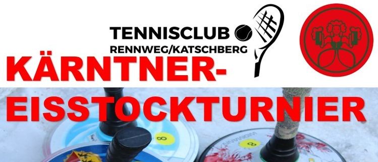Plakat für das Eisstockturnier 2026 in Rennweg/Katschberg. Das Turnier findet am 24. Januar 2026 um 08:00 Uhr statt. Die Anmeldung ist bis zum 21. Januar 2026 um 18:00 Uhr offen. Die Kosten betragen 50 Euro.