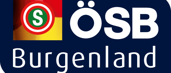 Das Bild zeigt das Logo von ÖSB Burgenland, das einen roten Kreis mit einem grünen 'S' und 'OSB' in Weiß über 'Burgenland' in Weiß enthält.