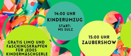 Plakat für die Halligalli 2026 Veranstaltung am 17. Februar 2026. Aktivitäten umfassen einen Kinderumzug ab 14 Uhr, eine Zaubershow um 15 Uhr und ein Barbecue um 17 Uhr. Kostenloser Limo und Partyhüte für alle Kinder.