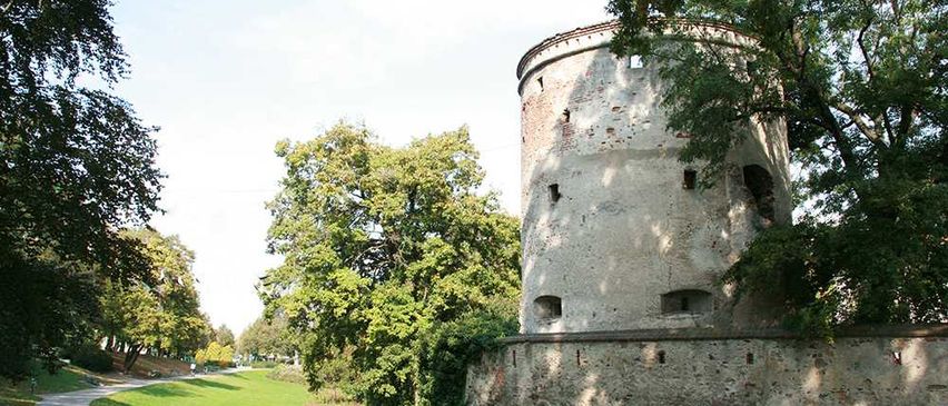 Bild enthält, Building, Castle, Fortress, Grass, Person, Tree