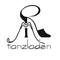 Ein stilisiertes Logo mit dem Buchstaben 'R' in Form eines hochhackigen Schuhs mit dem Text 'Tanzladen' darunter.