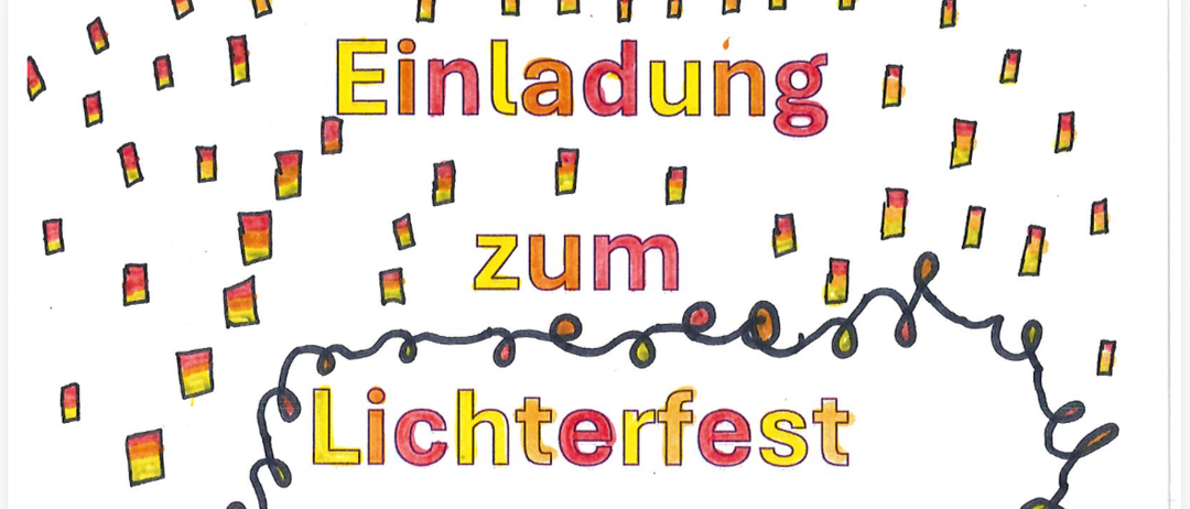 Ein Einladungsposter für das 'Zum Lichterfest'-Event von Kindergarten und Volksschule Mettersdorf. Es findet am Freitag, 21. November 2025, um 17:30 Uhr statt. Der Eintritt schließt um 17:00 Uhr. Die Veranstaltung findet in der Mettersdorfer Kultur- und Sporthalle statt. Vor Beginn der Aufführung können Besucher die Buchausstellung des Elternvereins in der Halle erkunden.