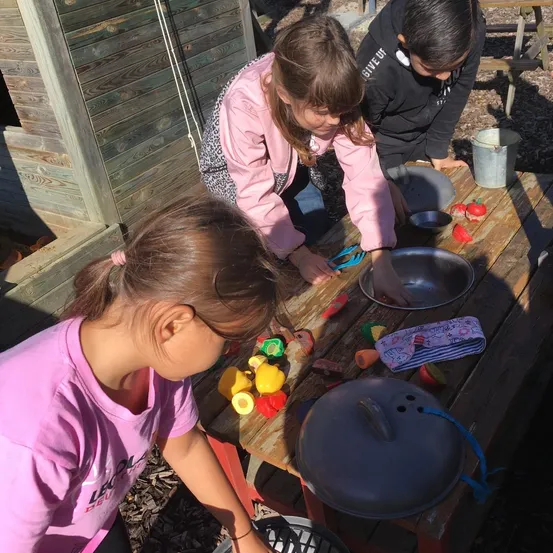 Child, Female, Girl, Person, Cooking, Food, Stirring Food, Bbq, Grilling, Outdoors