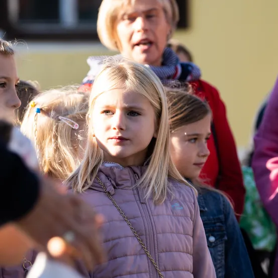 Finger, Person, Child, Female, Girl, People, Blonde, Face, Head, Jacket
