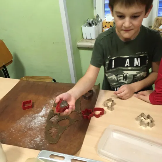 Boy, Child, Male, Person, T-Shirt, Sweets, Table, Cookie, Head, Dining Table