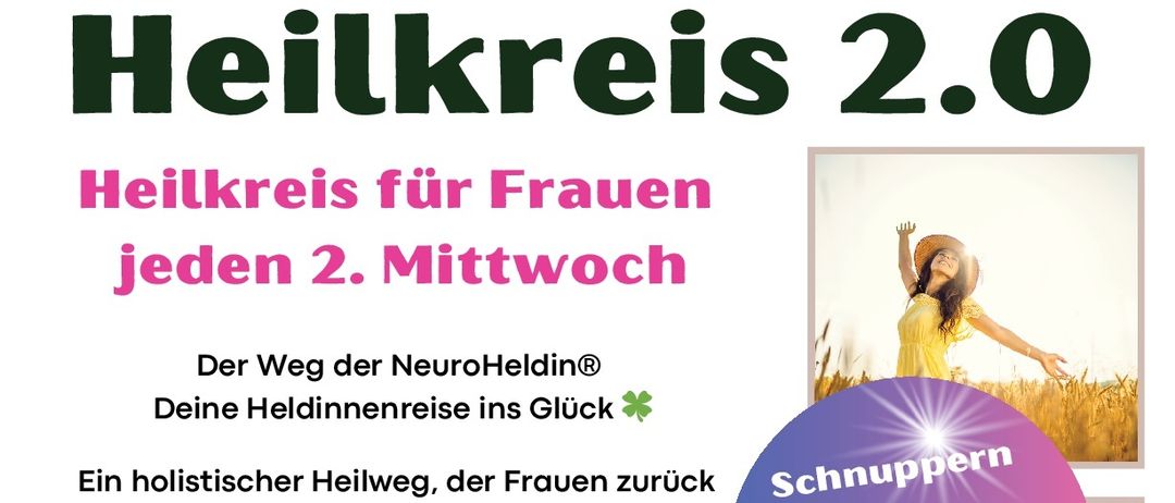 Ein ganzheitlicher Heilweg für Frauen, der sie in Kraft, Wahrheit, Gesundheit und Glück führt. Nimm jeden zweiten Mittwoch an der NeuroHeldin®-Reise teil. Sonderangebot: nur 25€ mit Anmeldung. Caroline-Sophie Bures leitet den Weg.