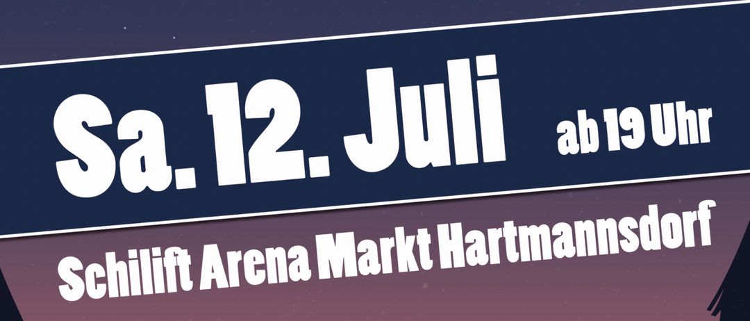 Open-Air-Veranstaltung an der Schilift Arena Markt Hartmannsdorf am Samstag, 12. Juli, ab 19 Uhr. DJ Pam und Co. treten auf.