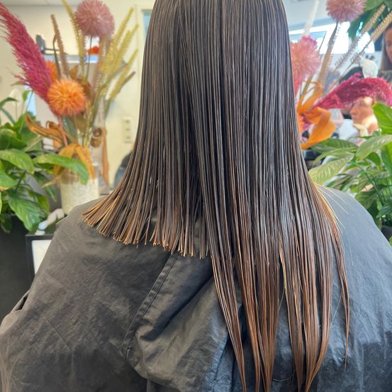 Bild enthält, Hair, Person, Brown Hair, Adult, Female, Woman, Highlighted Hair, Face, Head