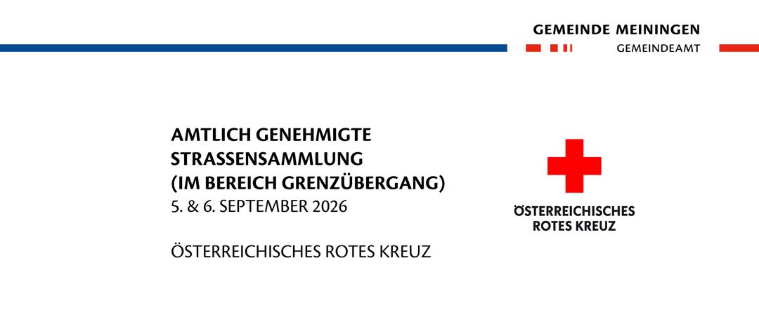 Amtlich genehmigte Straßensammlung im Bereich Grenzuberg am 5. und 6. September 2026, organisiert vom Österreichischen Roten Kreuz.