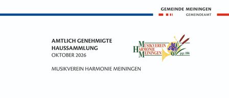 Amtlich genehmigte Haussammlung im Oktober 2026 vom Musikverein Harmonie Meiningen.