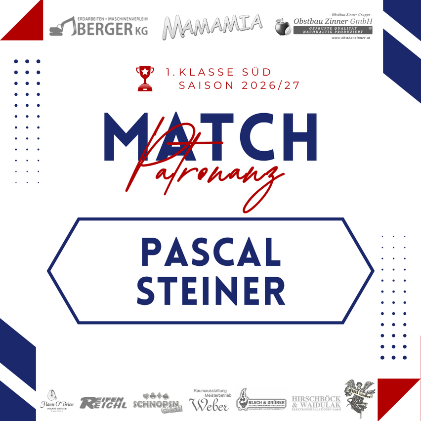 Pascal Steiner Match Patronanz 1. Klasse Süd Saison 2026/27