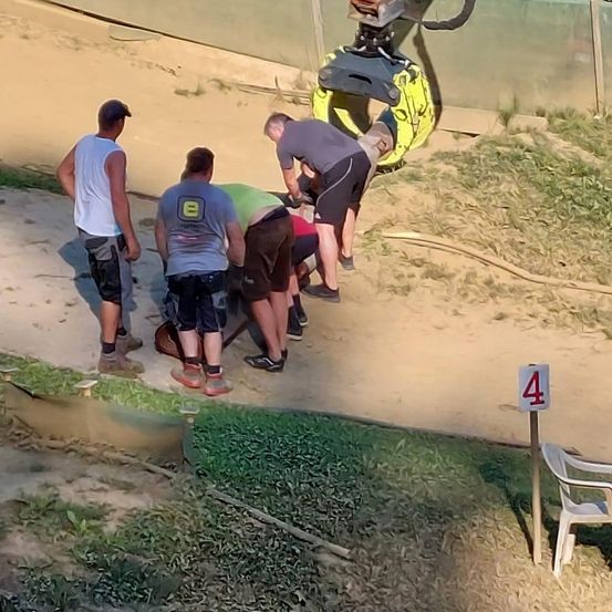 Bild enthält, Adult, Male, Man, Person, Outdoors, Nature, Crossbow, Vehicle, Shorts, Shoe