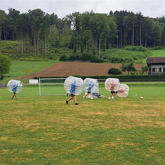 Bild enthält, Person, Footwear, Shoe, Grass, Plant, Field, People, Car, Vehicle, Soccer Ball